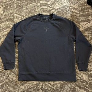TESLA Crewneck Sweatshirt Pullover Fleece Black Size XL